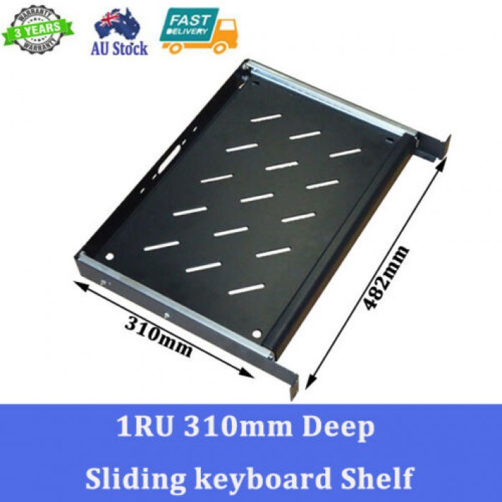 1RU 310mm Deep Sliding Keyboard Shelf for 19" Rack System Server Cabinet