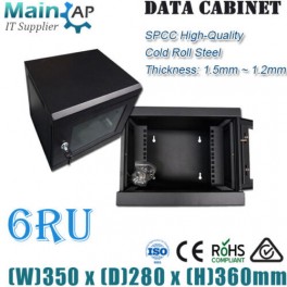 6U 280mm DEEP 10inch/350mm WIDE WALL MOUNT CABINET