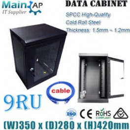 9U 10'' 280mm Wall Mount Cabinet